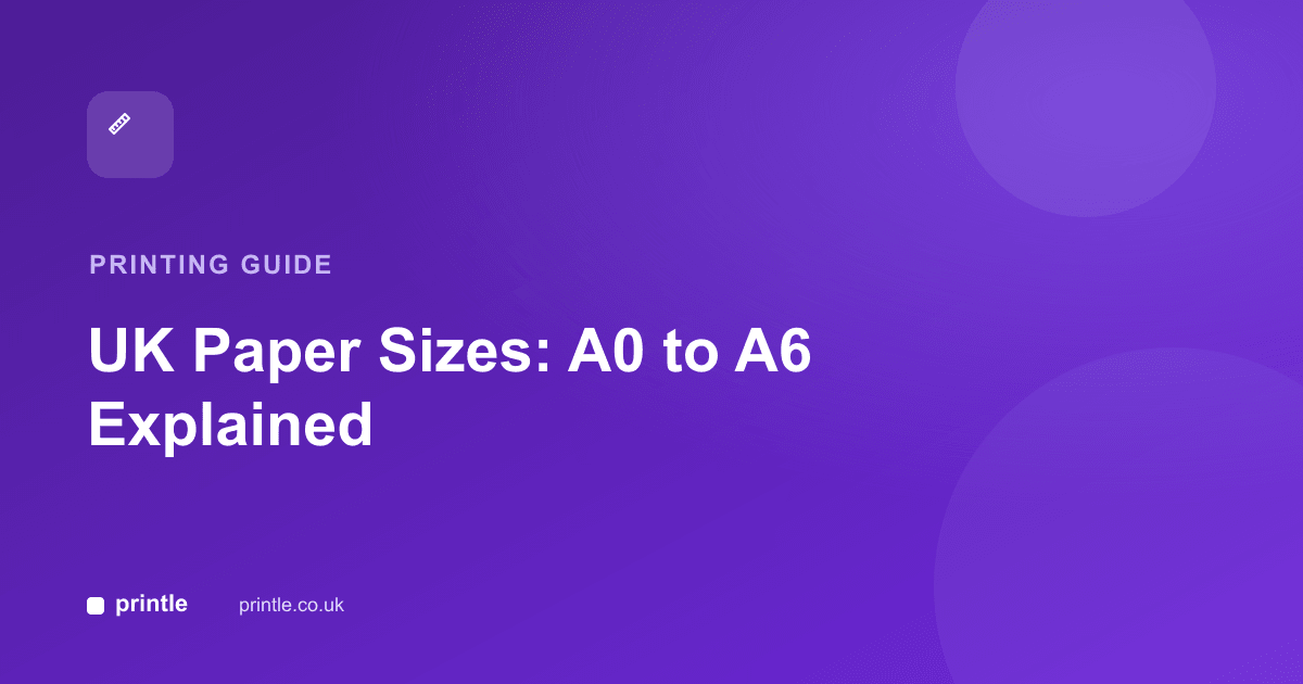 UK Paper Sizes: A0 to A6 in cm, mm and Inches (Chart)